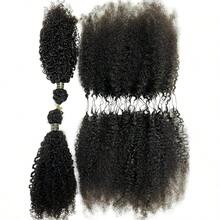 DHuman Crochet Afro Hair Kinky Curly Pre Separated Feather Extensions Knotl Micro Ring Loop Soft Hair Bundles Crochet With String For Twist Braids 20Inch 120g 100Strands - 120g100Sợi - Xem 2