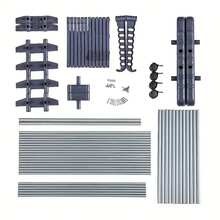 Space-Saving Solution For Small Apartments: Foldable Clothes Rack On Wheels With 3 Levels - With 6 Fixed & 2 Swivel Wings Made Of Stainless Steel - Flexible For Balcony, Bathroom, And Apartment - 灰色 - 查看 5