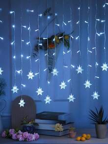 1 buc. Lumini LED cu șir de perdele, 96 LED-uri, Șiruri de felinare de zăpadă, Lumini cu perdea de zăpadă, Aplice pentru ferestre, 13,12 FT, Decor pentru casă, Decor pentru dormitor, Decor pentru nuntă, Pentru curte, Acasă, Petrecere, Sărbătoare, Nuntă, Cărare, Zi de naștere, La țară, Festival, Decor sezonier, Anul Nou, Primăvară Fe