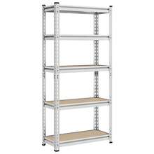 SONGMICS Estantería de Almacenamiento, 5 Niveles, Montaje sin Tornillos, Estantes Ajustables, Plata - Plateado - Ver 1