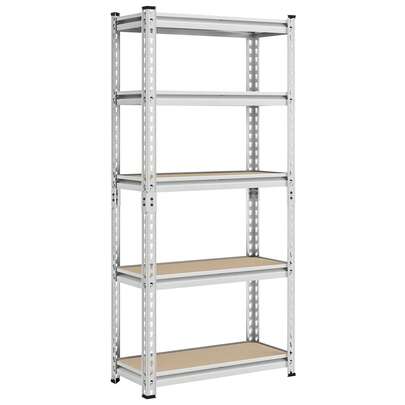  SONGMICS Estantería de Almacenamiento, 5 Niveles, Montaje sin Tornillos, Estantes Ajustables, Plata