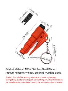 3-In-1 Car Emergency Hammer, One-Key Window Breaker, Seatbelt Cutter, Keychain Design, Portable, Car Safety Escape Tool