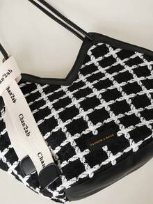 Clariva Women's Fashion Solid Color Large Capacity Shoulder Tote Bag With Scarf Gift, Suitable For Shopping, Wallet, Retail, Young Women, College Students, White Collar. Ideal For Office, University, Work, Business, Commute, Outdoor Activities, Travel And Picnic Gifts - Black - View 6