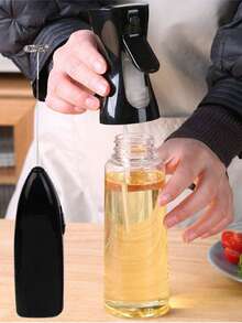 500毫升/300毫升/200毫升泵式喷雾油瓶，家用调味瓶，空气炸锅专用防尘控油瓶，带雾嘴的可灌装喷雾瓶，便携式透明旅行喷雾瓶，适用于烹饪油、植物浇水、美发沙龙、化妆品等。