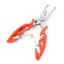 2PCS Fishing Pliers Scissors Line Cutter Braid Split Ring Tool Lip Grip TACKLE - Orange - View 3