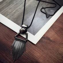 Creative Tassel Sweater Chain Pendant - Fashion Versatile Long Necklace For Women - Gun Black 918 - View 3