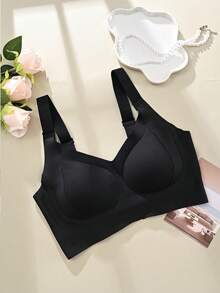 Reggiseno senza fili da donna, stile intimo, con spalline regolabili, imbottiture rimovibili, comodo per uso quotidiano e attività fisica - nero - Visualizzare 5