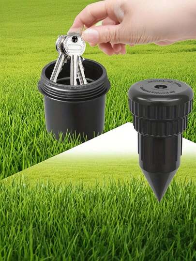 1/2Pcs Waterproof And Corrosion-Resistant Sprinkler Key Hiding Device, Realistic Key Box For Outdoor Gardens And Lawns, Discreet Sprinkler Head Key Hider, Easily Insertable Underground In Grass