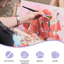 12 pezzi YUTIARS Pennelli piatti da 1 pollice - Pennelli per artisti acrilici e ad acquarello, manico in legno con ghiera in metallo, ideali per dettagli e pittura ad olio, set in blocco per artisti adulti, pennelli per dettagli | Set di pennelli professionali | Pennelli durevoli, Pennelli per pittura