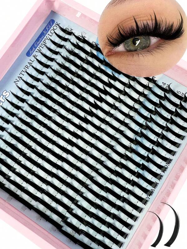 200 racimos de pestañas postizas individuales segmentadas de aspecto natural, con púas reutilizables, de estilo wispy y ultra suaves para extensión de pestañas DIY en casa. Racimos de pestañas, pestañas individuales, pestañas postizas, extensiones de pestañas tipo púa, extensiones de pestañas tipo manga de 8-18mm para estilo anime