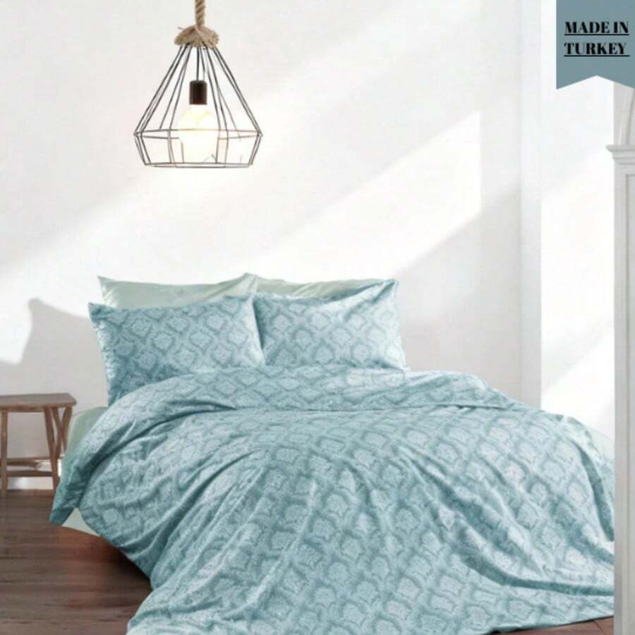 Bộ chăn ga gối in họa tiết hình học 2/3 món – Bộ chăn ga gối đệm mềm mại và ấm cúng cho phòng ngủ, phòng khách hoặc ký túc xá – Hỗn hợp 40% cotton, 60% polyester – Vải bền, thoáng khí và dễ chăm sóc – Có sẵn kích thước 135x200 cm, 200x200 cm và 220x240 cm – Sản xuất tại Thổ Nhĩ Kỳ - Màu xám đen - Xem 1
