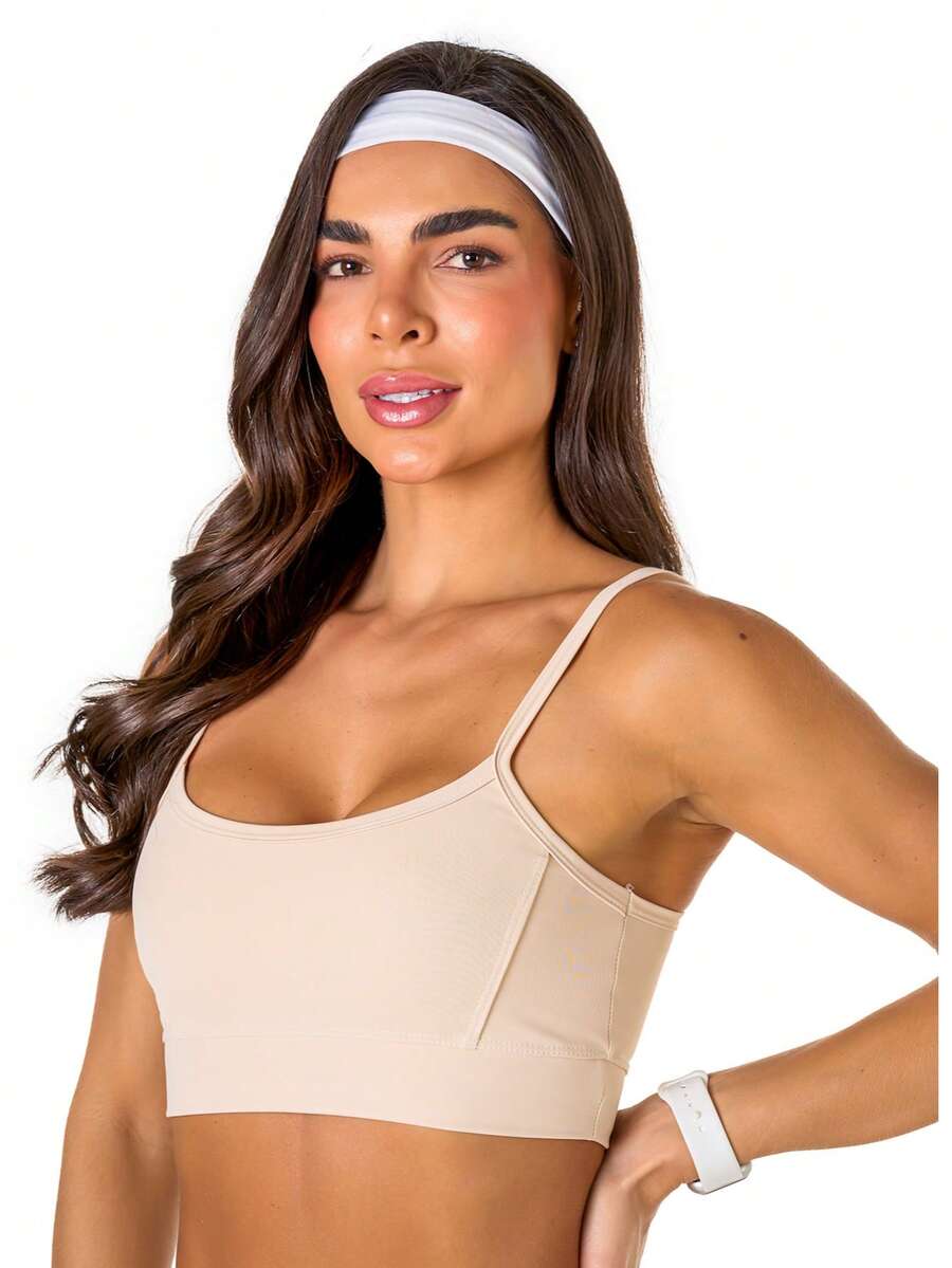 Basic Fitness Top In Polyamide - Màu be - Xem 1