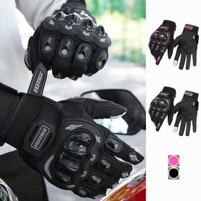 1 双摩托车手套 骑行手套 全指手套 触屏摩托车手套 户外防护 越野摩托车赛车防护 摩托车配件 骑行必备 男女骑行者礼物