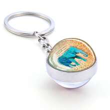 1PC Vintage Elephant Themed Glass Sphere Keychain, Multiple Elephant Design Options With Metal Key Ring, Unique Animal-Inspired Accessory For Elephant Lovers As A Gift Or Daily Use - Silver - View 8