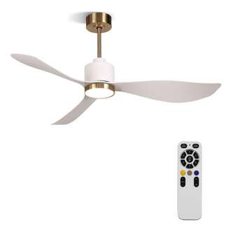 52 Inch Ceiling Fans With Lights And Remote, 3 Blades Smart LED Ceiling Fan With 6 Speeds Reversible Quiet DC, Timer, Dimmable, 3-Color LED Ligh