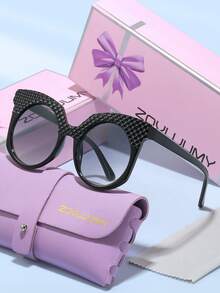 ZOVUJUMY Asymmetric Frame Decorative Gradient Glasses, Unique Patchwork Design Frames, Best Accessory Gift For Going Out, Pool Party, Bonfire Night - Multicolor - View 2