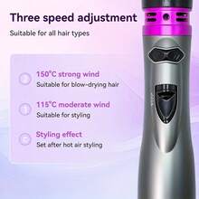 2-In-1 Rotating Hot Air Brush Styler And Hair Dryer - Multi-Functional Hair Dryer, Curling Iron And Straightener For Salon-Quality Results At Home - One Step To Vibrant, Stylish Curls And Smooth Hair - Red - View 2