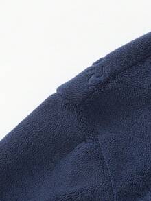 Balabala 青少年男孩字母图案半拉链落肩卫衣 - 深藍 - 查看 5