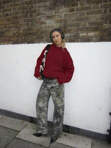 Women's Cute Casaul Streetwear Y2K Solid Color Pocket Hooded Knitted Sweater Pullover Top Loose Homecoming Fall Winter Outfits Clothes Country Concert Christmas Valentine's Day New Year