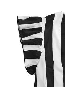 Váy voan tay bèo nhún thanh lịch dành cho nữ - màu đen - Xem 7