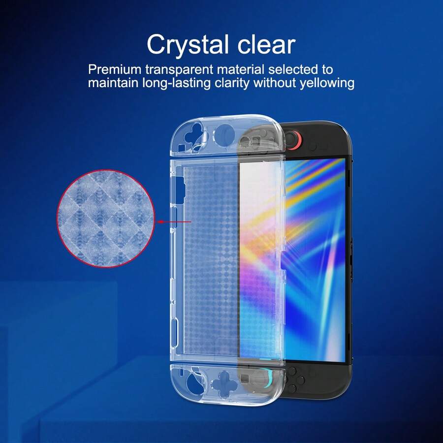 2 Stück abnehmbare Griffabdeckungen + 1 Stück Konsolen-Schutzhülle für Nintendo Switch 2. Generation, ergonomisches Wölbungsdesign, rutschfest, schweißfest, kratzfest, für ein verbessertes Spielerlebnis - Verschiedenfarbig - Übersicht 1