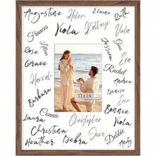11x14 Signature Picture Frame With 5x7 White U2013 Wedding Guest Book, Wall Hanging Photo Frame Graduation, Celebration, Autograph Display And Home Decor, Black - 11x14-1件+胡桃木 - 查看 2