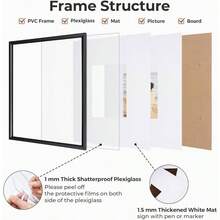 11x14 Signature Picture Frame With 5x7 White U2013 Wedding Guest Book, Wall Hanging Photo Frame Graduation, Celebration, Autograph Display And Home Decor, Black - 11x14-1件+黑色 - 查看 4