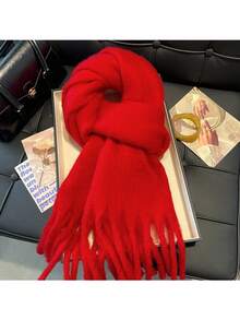 1 pieza Bufanda gruesa minimalista y versátil para el invierno, adecuada para ir al trabajo y uso casual