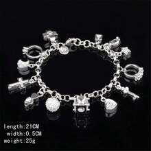 925 Sterling Silver Bracelets For Women Teens, Love Heart Charm Chain Bracelet Bangle Fashion Jewelry Gifts{Inchcolor_nameinch:Inchmulti-Charmsinch} - 多重魅力 - 查看 3
