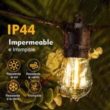 24PCS Focos Led Luz Calida, Bombillas de Repuesto LED S14, Focos Vintage Luz calida, Inastillable e Impermeable, 2200K, E26, 110V, para Luces de Cadena para Exteriores - 6PCS Focos Recargables para Casa - Ver 10