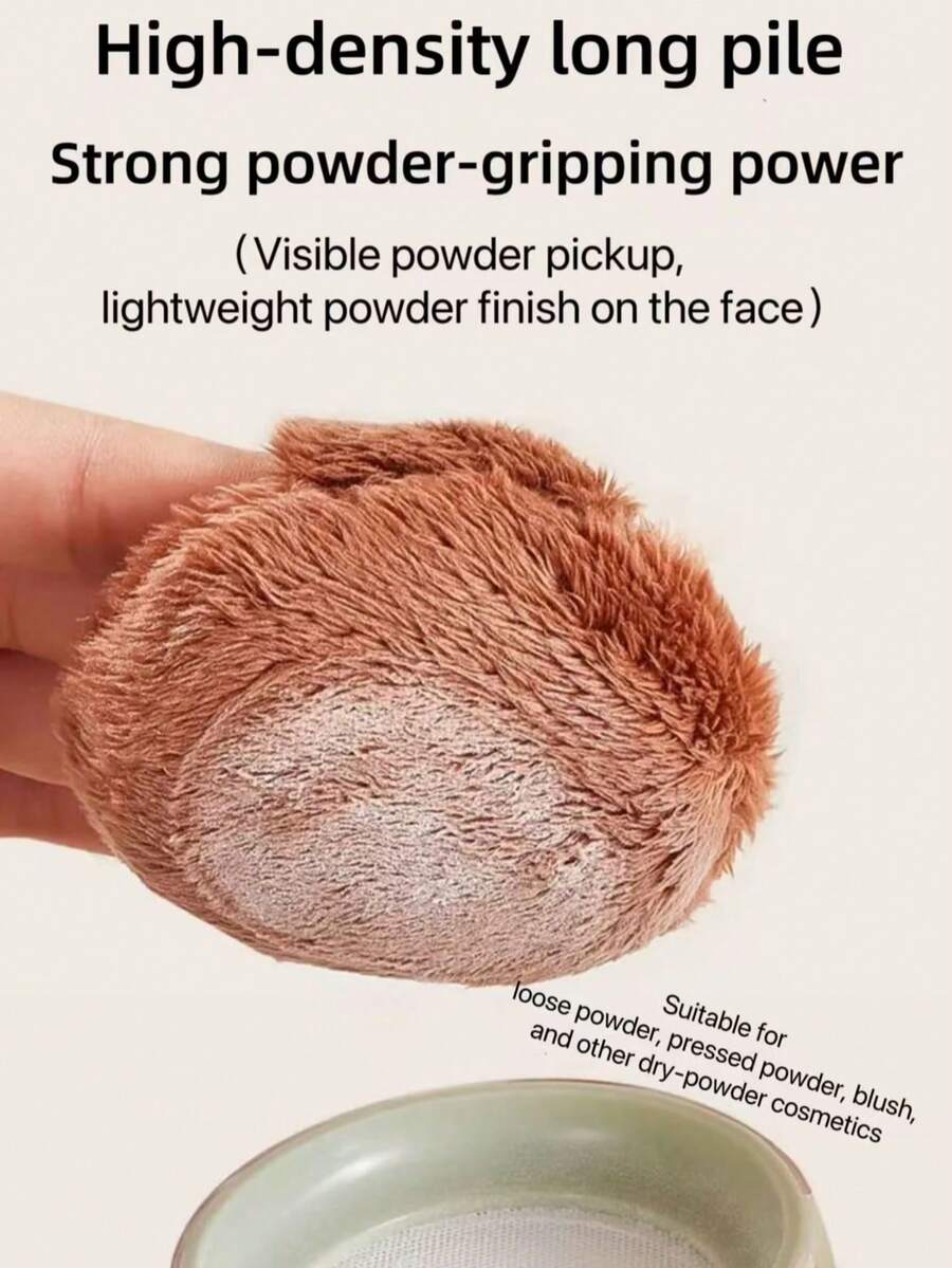 Thermal Lined Thickened Bear Chocolate Bean Puff: Skin-Friendly, Soft, Adhesive, Flawless And Long-Lasting, Loose Powder Puff, Beauty Tool Accessory,Cheap,Stocking Stuffers,Makeup,Makeup Tools,Cheap Stuff,Gifts,Gifts For Women,Christmas Gifts - Chocolate Brown - View 1