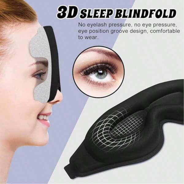 Masque de sommeil luxueux en soie opaque - Couvre-œil réglable, respirant et agréable pour la peau pour soulager la fatigue, les siestes en voyage et l'utilisation au bureau