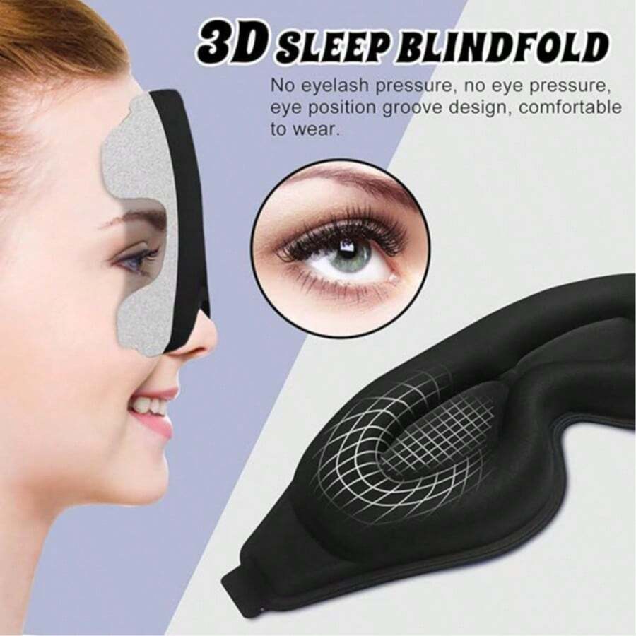 Masque de sommeil luxueux en soie opaque - Couvre-œil réglable, respirant et agréable pour la peau pour soulager la fatigue, les siestes en voyage et l'utilisation au bureau