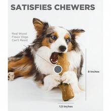 Dogwood Durable Dog Chew Toy, Small - Long Lasting Chew Stick Made With Real Wood - USA Made, S - 山茱萸(棕色) - 查看 11