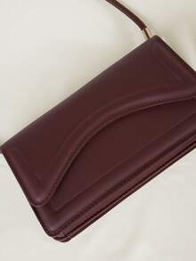 Clariva Bolso de hombro vintage y retro de unicolor, minimalista y elegante, un regalo de Navidad - Marrón - Ver 5
