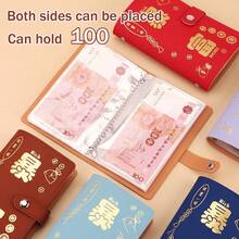 1pc Large Capacity A6 Budget Binder 100 Envelopes Money Savings Book Waterproof PU Organizer For Daily - Multicolor - View 9