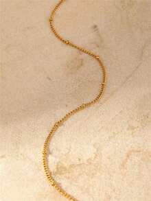 1pc 304 Stainless Steel Waterproof Minimalist Chain Anklet Dainty Classic Chain Anklets For Women Beach Holiday Stacking Jewelry Daily Wearing - 1個 - 查看 6