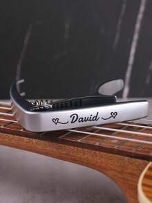 1pc Custom Engraving Name Guitar Capo, Personalized Capo For Electric Guitar, Customized Engraved Capo,Multi-Functional,Reusable,Ornamental,Engraved,Stainless,Exquisite,Stylish,Soft,Adorable,Colorful,Cute,Funny,Custom,Personalized,Customized,Unique,Ideal Gifts For Her,Ideal Gifts For Him,For Anniversaries,For Birthdays,Customized Musical Instruments & Accessories,Easy Comfort