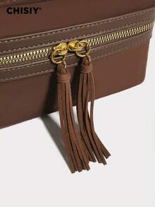 Merlard Vintage Color Block Decor Faux Leather Patchwork Minimalist One Shoulder Bag, Large Capacity Women's Commuter Bag, Casual Student Date Crossbody Bag, Suitable For Office Ladies, College Girls, Shopping, Travel, Autumn/Winter