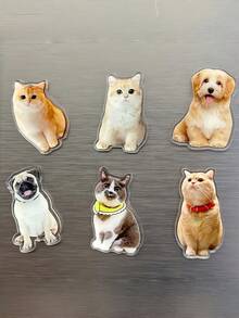 1Pc Custom Pet Acrylic Fridge Magnet, Personalized With Pet Photo, Ideal For Pet Lovers, Home Decor, Christmas - Multicolor - View 4