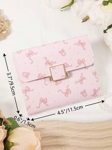 Bow Wallet,Women's Multifunctional Folding Wallet, Fashionable Tower Buckle Coin Wallet, High-Quality Credit Card Storage Bag, Simple And Casual Multi Slot, School Dormitory And Back To School Supplies Bag