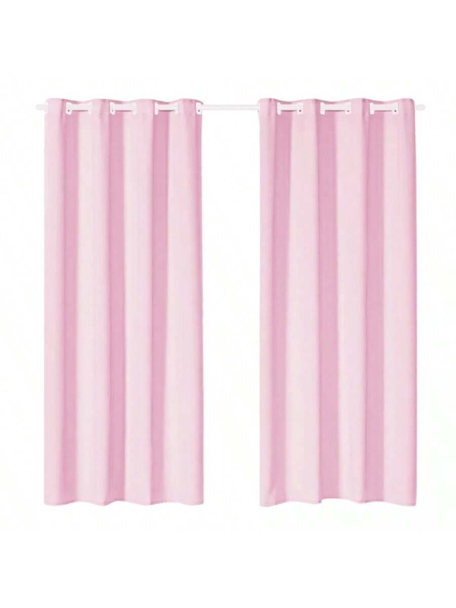 Juego de Cortinas Rosa claro Modernas con Ollaos para Barra
