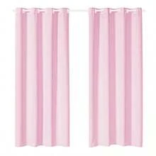 Juego de Cortinas Rosa claro Modernas con Ollaos para Barra - Rosa Roja - Ver 1