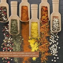 10pcs Mini Wooden Spoons, Bamboo Shower Salt Spoons, Tea Spoons, Laundry Powder Scoops, Milk Powder Scoops, Sugar Spoons, Multi-Purpose Wooden Spoons, Portable Spoons, Honey Spoons, Coffee Bean Scoops, Kitchen Utensils, Baking Tools - Khaki - View 10