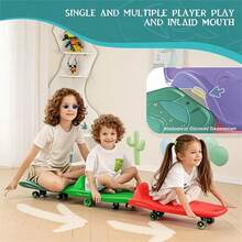 GCCSJ Kids Scooters,Silent Six-Wheel Kids Scooter With Paddles - Adjustable Handlebar & Safety Buckle, High-Strength Plastic Sensory/Balance Training Scooter, Indoor/Outdoor Sports Toy For Toddlers Boys/Girls (Red/Pink-Blue)(Includes A Pair Of Oars) - Red - View 8