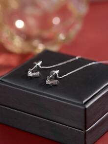 Nooxian 1 paire de boucles d'oreilles à gland en cuivre avec symbole infini élégantes et pour femmes - Argent - Voir 8
