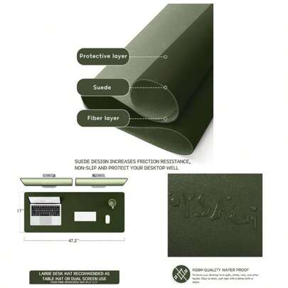 Non - Slip Desk Pad, Mouse Pad, Waterproof PVC Leather Desk Table Protector, Ultra Large Desk Blotter, Easy Clean Laptop Desk Writing Office WorkHomeDecor Pink, 31.5x 15.