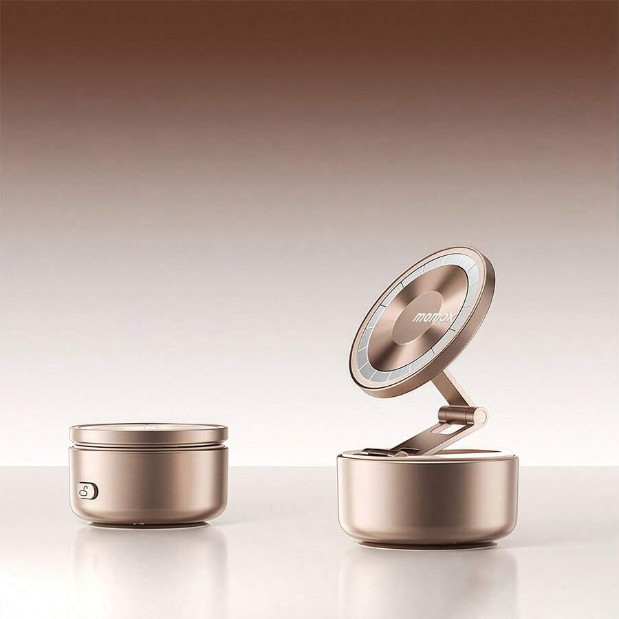 MOMAX KH20 Vacuum Magnetic Electric Adsorption Car Phone Holder For Navigation, Suitable For Cars, Desert Gold