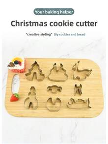 8/18/28-teiliges Set Weihnachts-Edelstahl 3D Lebkuchenhaus DIY unregelmäßige Keksbackwerkzeuge