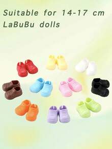 （仅鞋子）1 双 17 厘米彩色塑料娃娃鞋制作套件，适用于拉布布，具有多种可爱的运动风格，带有运动细节和装饰元素，完整的工艺用品系列，完美的 DIY 时尚项目，适合朋友和收藏家，非常适合万圣节配饰和圣诞装饰 - 彩色 - 查看 17